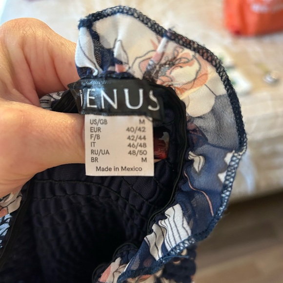 VENUS Floral High Low Dress - Blue and Cream - Picture 5 of 8